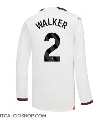 Manchester City Kyle Walker #2 Seconda Maglia 2023-24 Manica Lunga